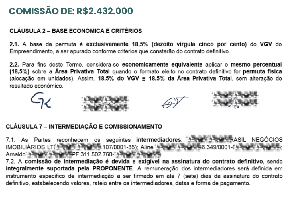 Comissão de R$2.432.000 — Cláusula 2 Base Econômica